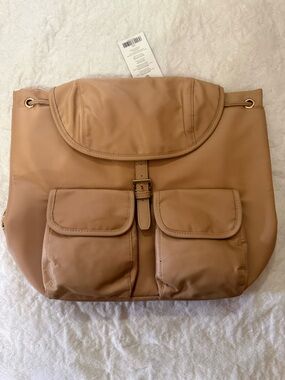 NWT Women's Tan Backpack Tote with Front Pockets